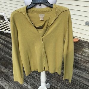Sigrid Olsen 2-piece green sweater set